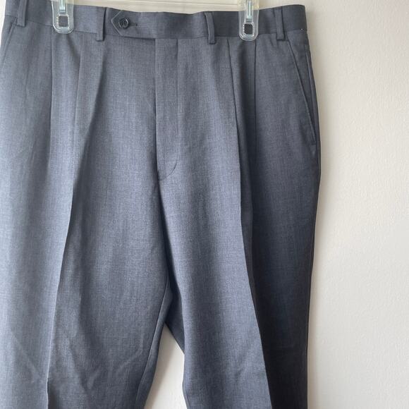 Joseph Abboud Gray 100% Wool Straight Leg Cuffed Dress Pant - Size 36R - Picture 8 of 16